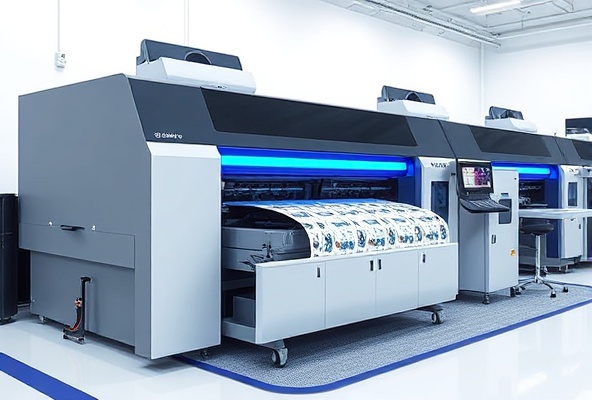 Professional printing machine in action
